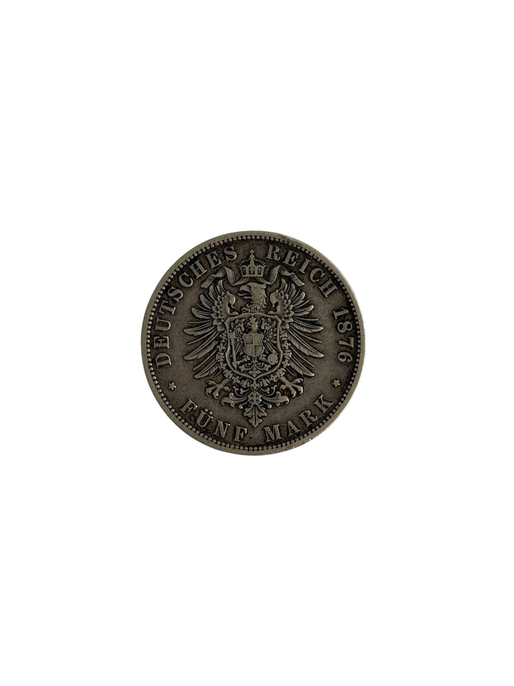 5 Mark Kaiserreich Wilhelm I v. Preußen 1876 A (diff.-besteuert)