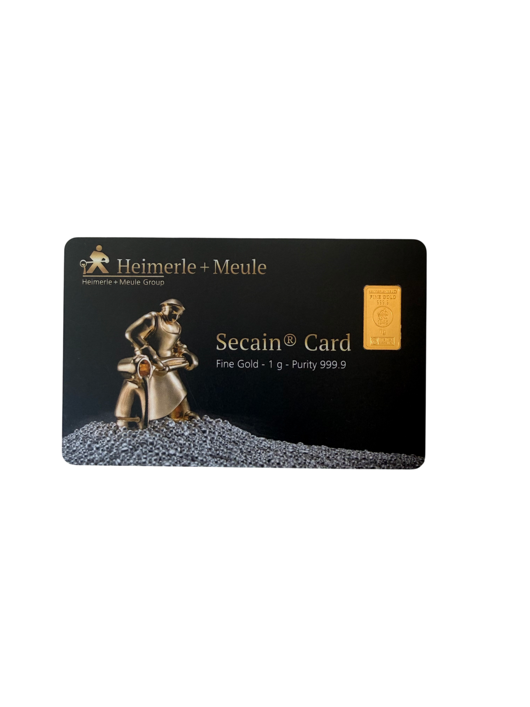 1 Gramm Secain Card Goldbarren Heimerle + Meule